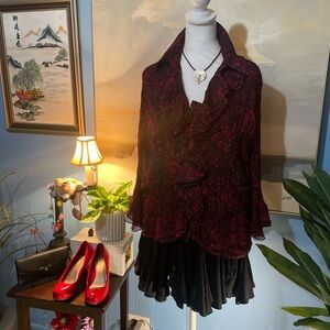 Elegant Black and Red Women's Blouse